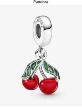 Pandora Cherry Charm in Red and Green